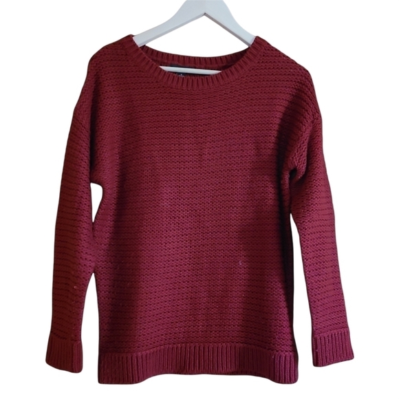 Amisu rhubarb long-sleeved knitted cozy red sweater - Picture 1 of 9